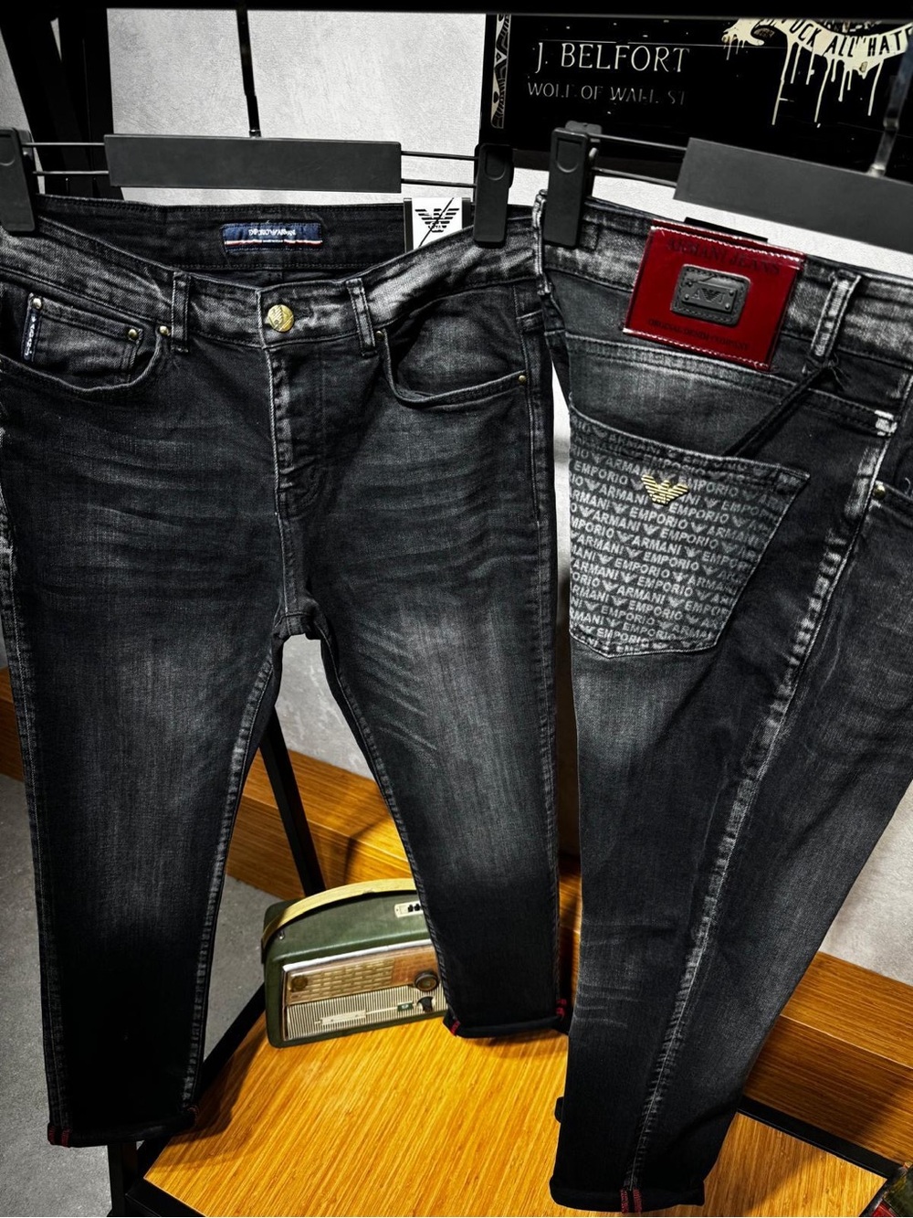 Armani Exchange Men’s Black Slim-Fit Jeans